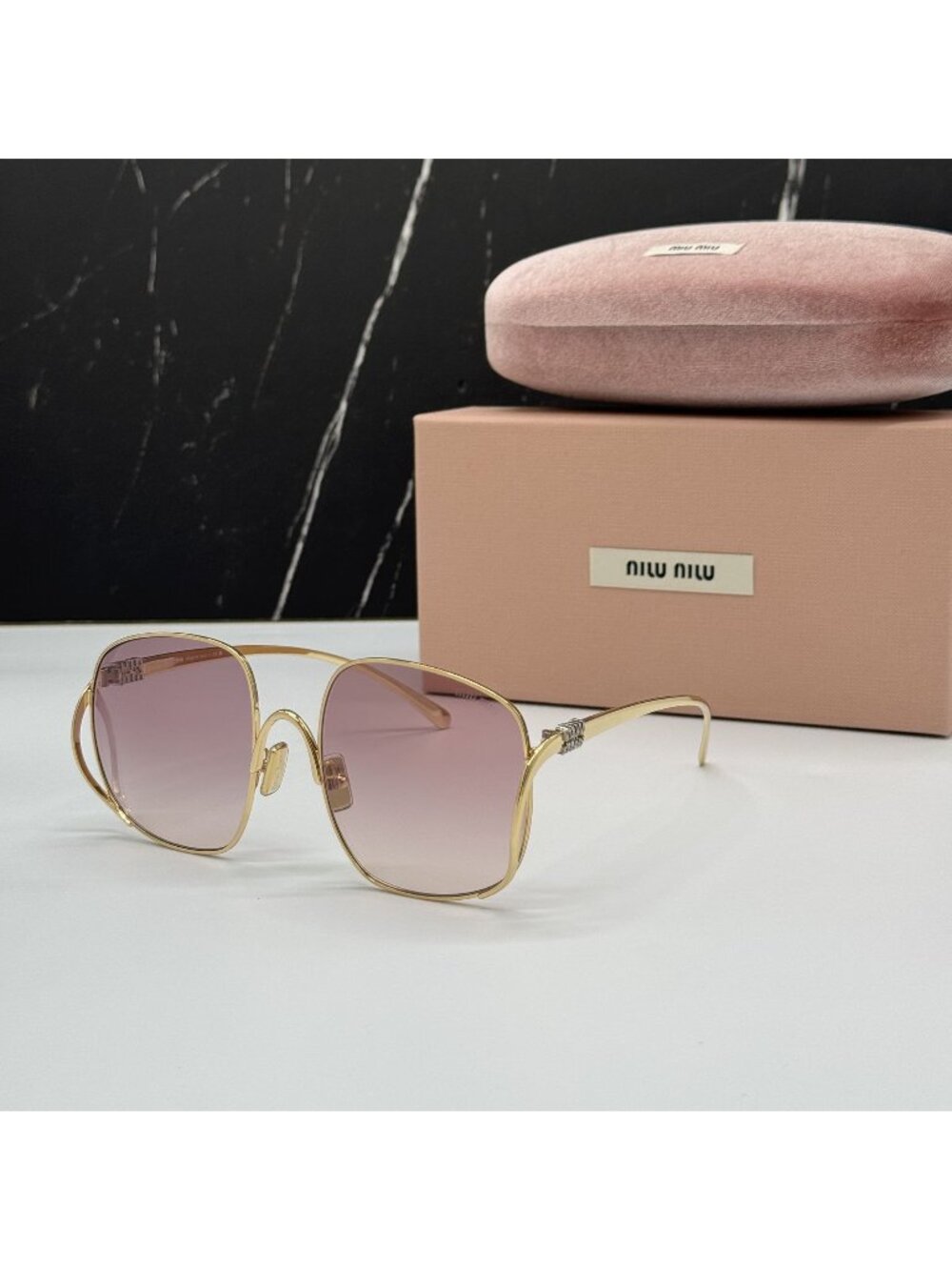 NEW MIU MIU MUA57S 5AK40S SUNGLASSES GOLD/PINK WOMEN MU A57S, SMU A57 EYEWEAR